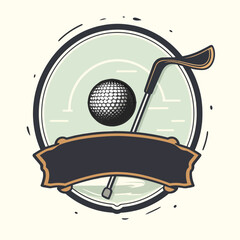 Golf club. Golf course. Golf coach and instructor. cartoon vector illustration. label, sticker, t-shirt printing