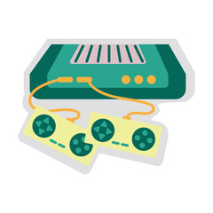 Retro Game Sticker Illustration