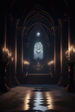 A dark fantasy gothic castle, The kingdom of Orgund in a chaotic, dark and sinister world where cruelty and evil reign
