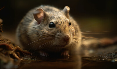 photo of gerbil (rodent) in its natural habitat. Generative AI