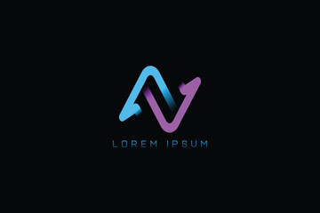 Modern N gradient typography logo design, n tech logo. n typo logo, N lettering 