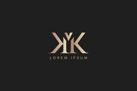 KVK modern luxury typography logo design, kvk typo, kvk initials, kvk monogram, golden kv logo 