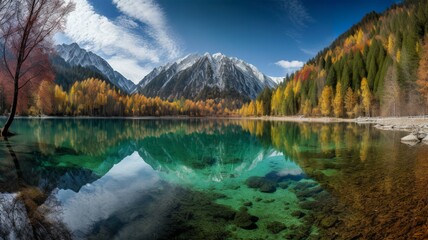 Majestic Peaks: Embracing Jiuzhaigou Valley's Snow-capped Mountains in All Their Glory
