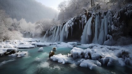 Cascading Wonder: Freezing Time as Jiuzhaigou Valley's Waterfalls Flow