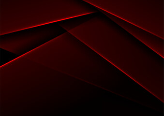 Dark red corporate abstract material background with glowing lights. Vector design