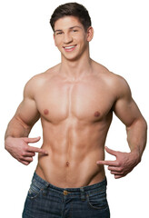 Fototapeta premium The handsome muscular body of a young man