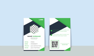 Modern Identity Card With Gradient Blue Navy Abstract Liquid. Abstract Geometric Blue Id Card Design, Professional Identity Card Template Vector. professional corporate id card template,clean id card