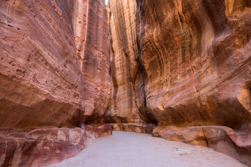 the Siq, the beautiful gorge leading the Petra's heart, Jordan