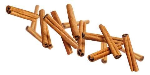 Flying cinnamon sticks, cut out