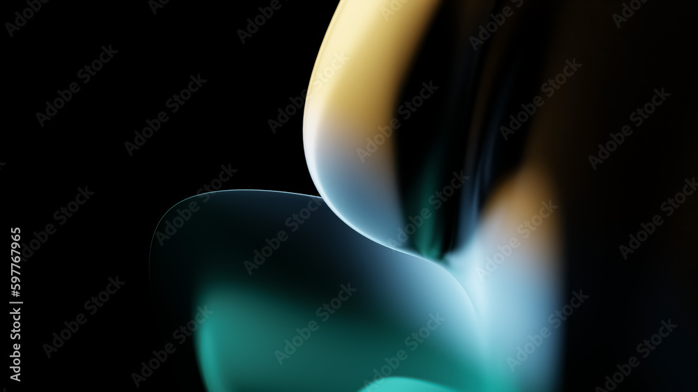 Canvas Prints abstract dark holographic iridescent neon background fluid liquid glass curved wave in motion 3d ren