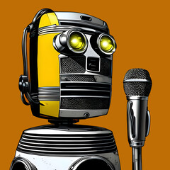 Vintage voice chatbot with microphone - 597767925