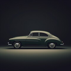 Obraz na płótnie Canvas Classic Car Illustration, minimalistic style, generative ai