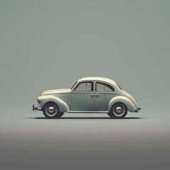 Classic Car Illustration, minimalistic style, generative ai