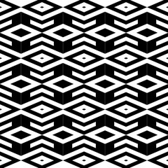 Seamless pattern with black and white geometric ornament. Vector illustration.