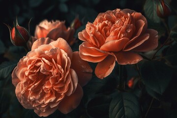 Illustration of roses. Generative AI