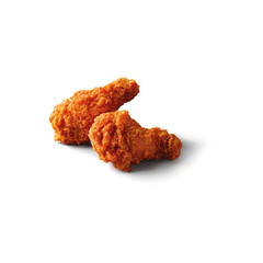set of spicy wing fried chicken isolated on white background	
