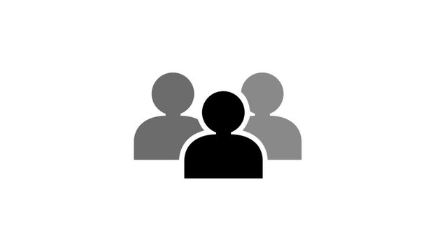 A group of people icon, Animated icon on transparent background, alpha channel included.