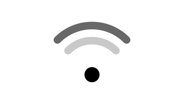 Wireless signal symbol, Animated icon on transparent background, alpha channel included.