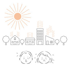 ヒートアイランドのイラスト