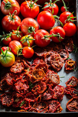 Delicious and healthy tomatoes dried full of vitamins.