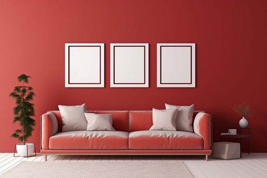 Wall Concept Wallart mockup Sofa Design Living Room Mockup Blank Wallart Wall Art design