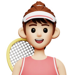 Tennis Player 3D Icon