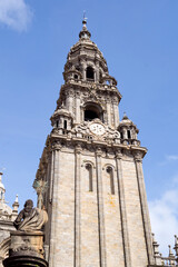 Fototapeta na wymiar Torre del reloj o Berenguela de la Catedral de Santiago de Compostela