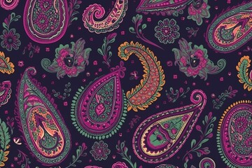 simple seamless paisley pattern, paisley background, seamless paisley pattern, beautiful pattern with paisley, paisley ornament pattern, pattern with paisley, Generative AI