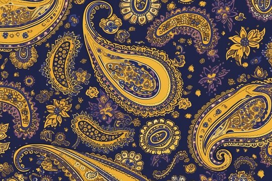 simple seamless paisley pattern, paisley background, seamless paisley pattern, paisley ornament pattern, pattern with paisley, Generative AI