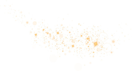 Golden glitter wave abstract illustration. Gold star dust trail sparkling particles isolated on transparent background. Magic concept. PNG.
