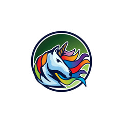 Cartoon logo unicorn