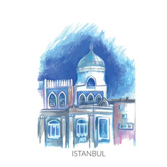 Istanbul city architecture sketch