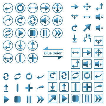 Two Blue Color UI Icon Sets