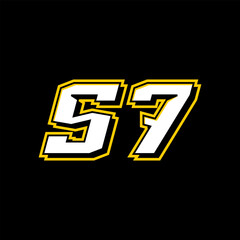 Vector Sport Racing Number Template 57