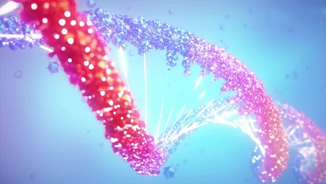 Artificial DNA with colorful  genetic code. Concept of regenerative medicine. data flow. Bright background