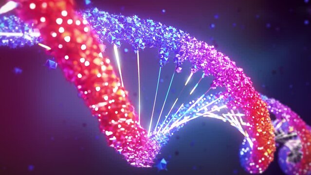Artificial DNA with colorful  genetic code. Concept of regenerative medicine. data flow.