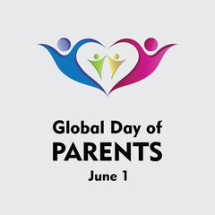 Global Day of Parents design. I features a logo symbolizing a family with parents and children. Vector illustration