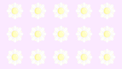 ピクセルアートなナチュラルマーガレットパターン♪