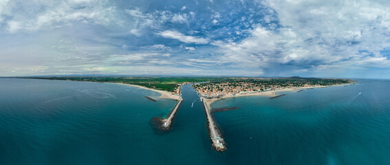 Agde vue du ciel, Hérault