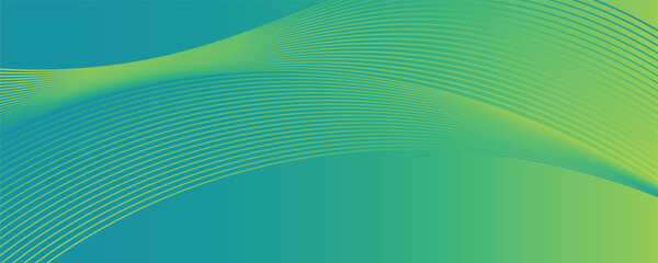 Fototapeta premium wave line gradient green background