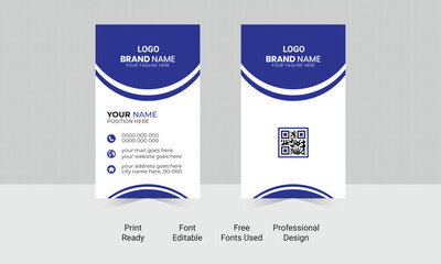 Fototapeta premium vertical business card template. modern and clean business card design