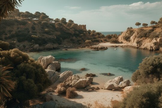 Scenic Cyprus scenery made with technology. Generative AI