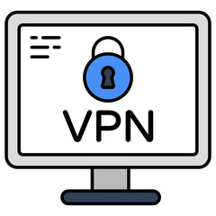 A flat design icon of VPN 