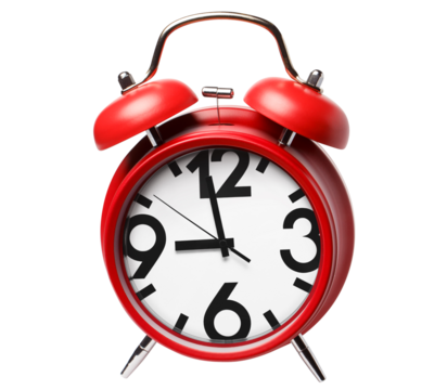 Red alarm clock, cut out