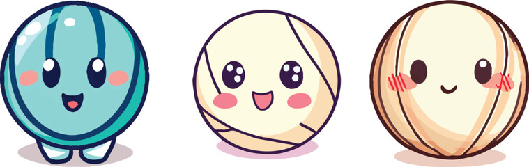 Set of 3 Cute Sports Balls