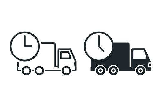 Truck cargo time icon. Illustration vector