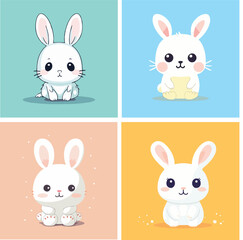 Adorable Chibi Bunny Vector Illustration