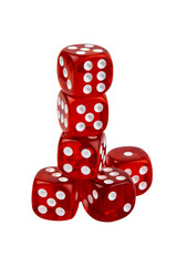 Casino dice on white isolated, close-up