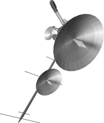 satellite dish in space, communication satellite