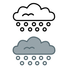 Cloud icons. Vector Weather Icons. Winter Season
